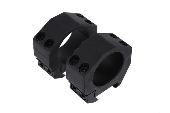 The Seekins 30mm scope ring mounts are machined from aluminum